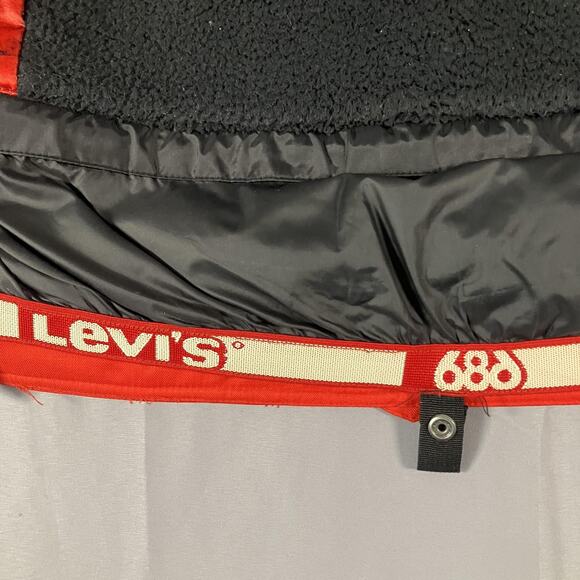 Levi's x 686 Jacket Womens Large Red Snowboard Ski Faux Fur Hood Sherpa Lined - Picture 12 of 16